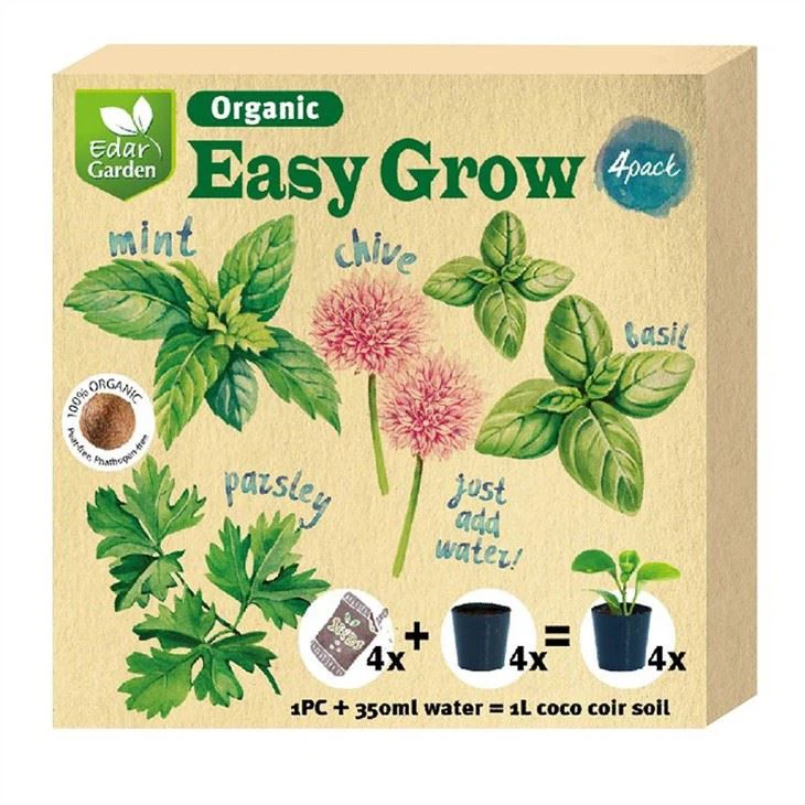 EASY GROW PACK with 4pc 1L Coco Coil Potting Soil